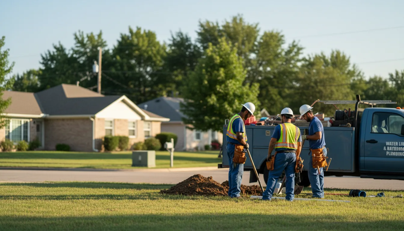 Residential water line and bathroom plumbing service in Higbee, MO